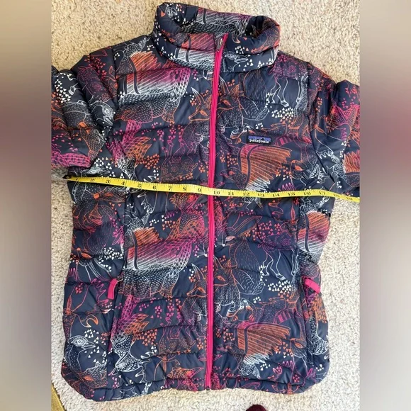 Patagonia Girls' Down Sweater Puffer XXL 16/18 Woodland Animal Print